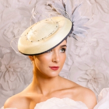 pale yellow mini hat by islay tantay millinery