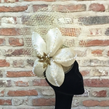 gold headpiece with pearls