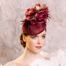 straw beret with roses by islay tantay millinery