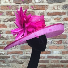 two tone east-west brimmed ladies hat